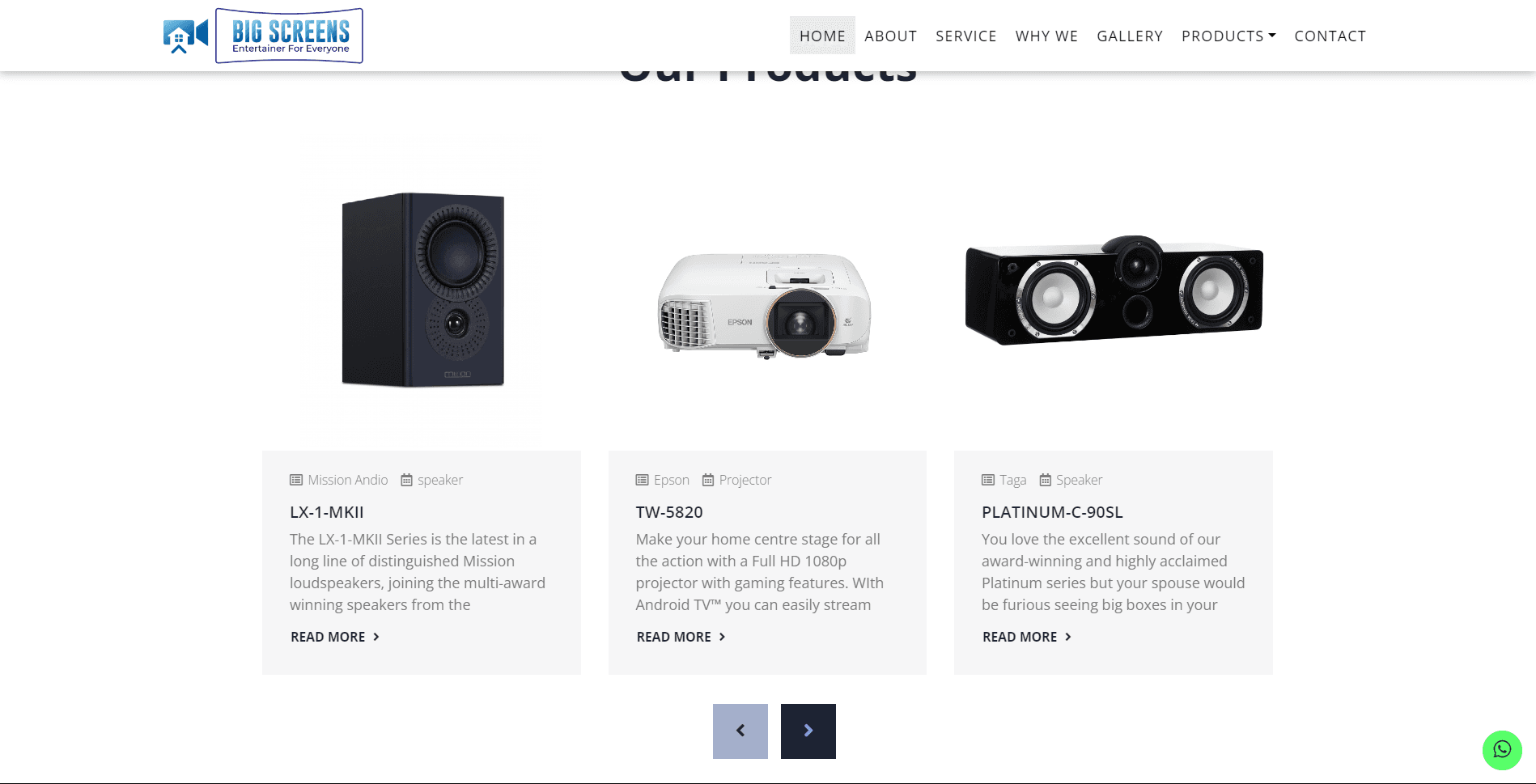Product showcase-bigscreensbengaluru