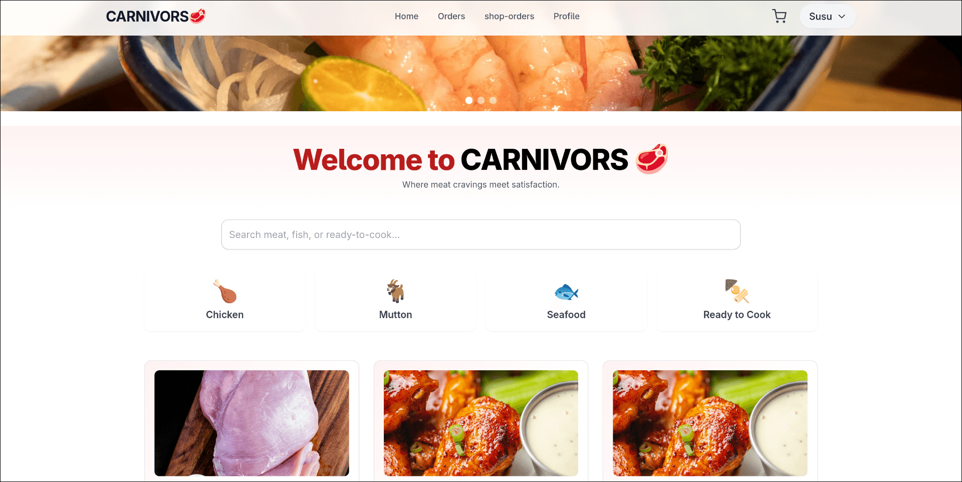 Carnivors - Ecommerce Meat Store